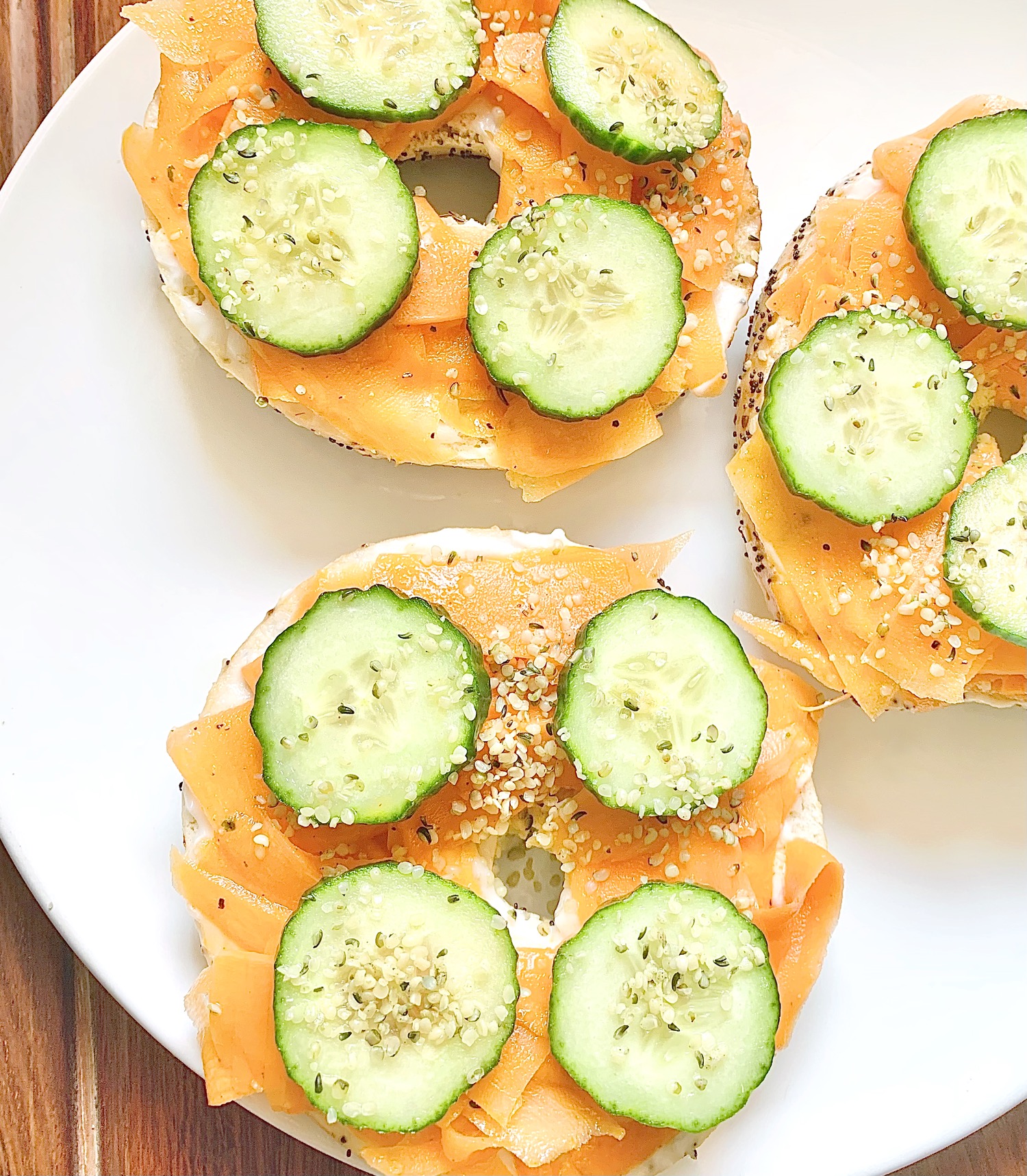 Carrot lox bagel